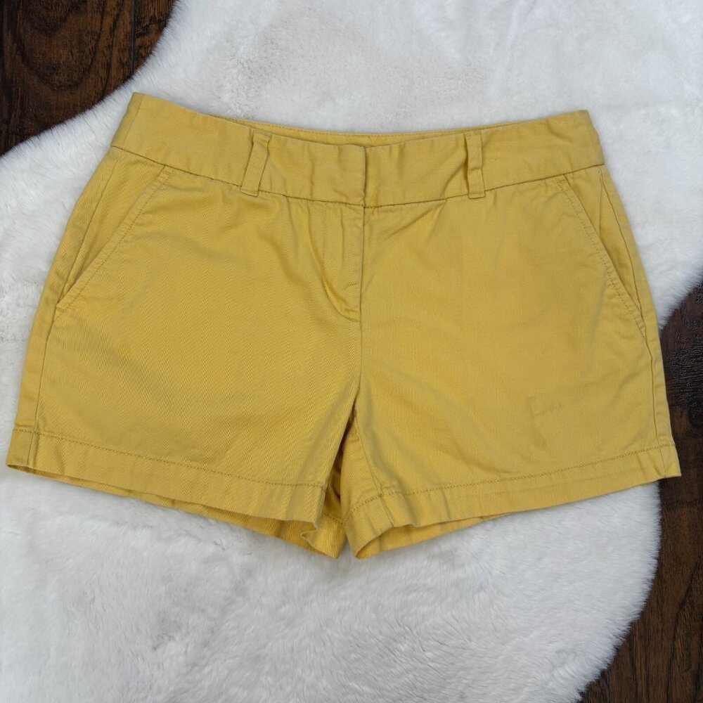 LOFT Chino Shorts 2 Yellow Mid-Rise Cotton Women's